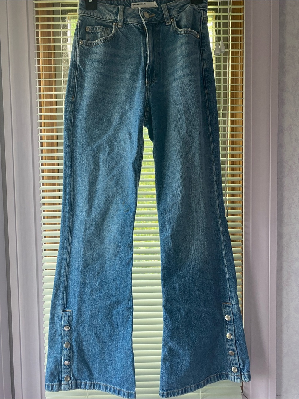Garage Snap Button Flare Jeans